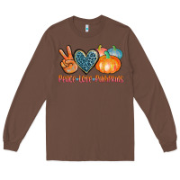 Chestnut peace love pumpkins Long Sleeve Tee - AdoDesignShop