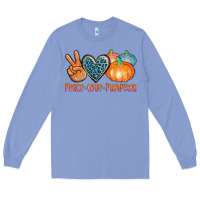 Colony Blue peace love pumpkins Long Sleeve Tee - AdoDesignShop