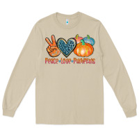 Mushroom peace love pumpkins Long Sleeve Tee - AdoDesignShop