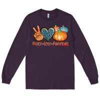 Plum peace love pumpkins Long Sleeve Tee - AdoDesignShop