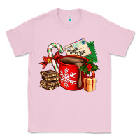 Bubblegum Pink Christmas hot chocolate cup with gift and letters Classic Tee - AdoDesignShop