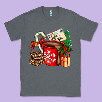Christmas Hot Chocolate Cup With Gift And Letters Classic Tee Designed By Adodesignshop