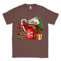 Chestnut Christmas hot chocolate cup with gift and letters Classic Tee - AdoDesignShop