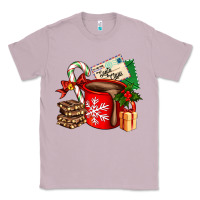 Lilac Christmas hot chocolate cup with gift and letters Classic Tee - AdoDesignShop