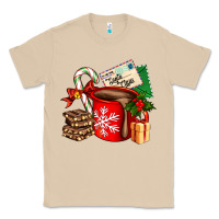 Mushroom Christmas hot chocolate cup with gift and letters Classic Tee - AdoDesignShop