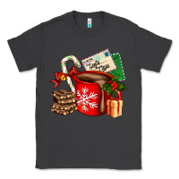 Smoke Christmas hot chocolate cup with gift and letters Classic Tee - AdoDesignShop