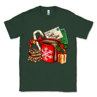 Sports Green Christmas hot chocolate cup with gift and letters Classic Tee - AdoDesignShop
