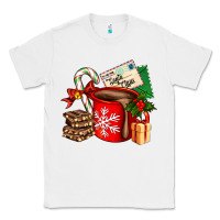 White Christmas hot chocolate cup with gift and letters Classic Tee - AdoDesignShop