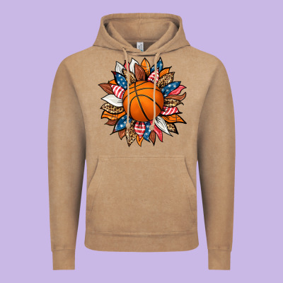 Basketball Sunflower Vintage Hoodie Designed By Hra Design Shop