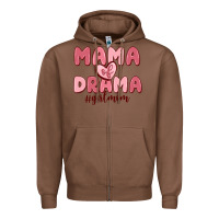 Chestnut mama of drama girl mom Zipper Hoodie - MaliasSmallBusiness