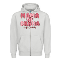 Dove Grey mama of drama girl mom Zipper Hoodie - MaliasSmallBusiness