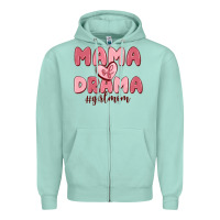 Seafoam mama of drama girl mom Zipper Hoodie - MaliasSmallBusiness