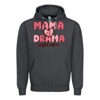 Smoke mama of drama girl mom Zipper Hoodie - MaliasSmallBusiness