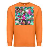 Carrot Hairdresser Gnomes With Hearts And Pearls With Leopard Premium Sweatshirt - BundleAndBundleShop