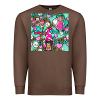 Chestnut Hairdresser Gnomes With Hearts And Pearls With Leopard Premium Sweatshirt - BundleAndBundleShop