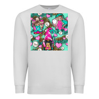Dove Grey Hairdresser Gnomes With Hearts And Pearls With Leopard Premium Sweatshirt - BundleAndBundleShop