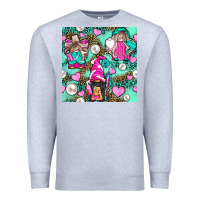 Heather Grey Hairdresser Gnomes With Hearts And Pearls With Leopard Premium Sweatshirt - BundleAndBundleShop