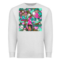 Oatmeal Heather Hairdresser Gnomes With Hearts And Pearls With Leopard Premium Sweatshirt - BundleAndBundleShop