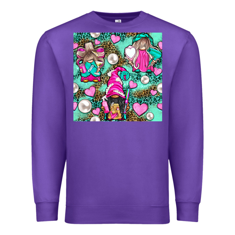 Hairdresser Gnomes With Hearts And Pearls With Leopard Premium Sweatshirt by BundleAndBundleShop | Teevron