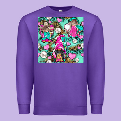 Hairdresser Gnomes With Hearts And Pearls With Leopard Premium Sweatshirt Designed By Bundleandbundleshop