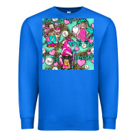 True Royal Hairdresser Gnomes With Hearts And Pearls With Leopard Premium Sweatshirt - BundleAndBundleShop