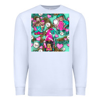 White Hairdresser Gnomes With Hearts And Pearls With Leopard Premium Sweatshirt - BundleAndBundleShop