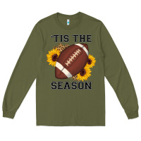 Army Green tis the season football sunflower Long Sleeve Tee - AdoDesignShop