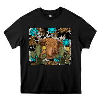 Black western cow Heavy Core Tee - RanaPortraitStore