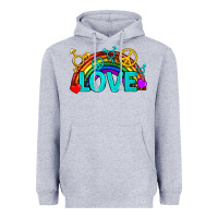 Heather Grey Western LGBTQ+ Love Rainbow Heavyweight Hoodie - BundleAndBundleShop