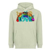 Matcha Western LGBTQ+ Love Rainbow Heavyweight Hoodie - BundleAndBundleShop