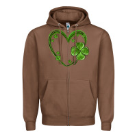 Chestnut st patricks day shamrock heart Zipper Hoodie - MaliasSmallBusiness