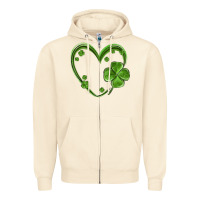 Sandshell st patricks day shamrock heart Zipper Hoodie - MaliasSmallBusiness