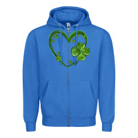 True Royal st patricks day shamrock heart Zipper Hoodie - MaliasSmallBusiness