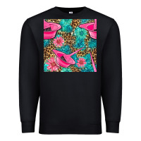 Black Hairdresser Hair Color Mixing Bowl And Dye Brush With Flowers And Leop Premium Sweatshirt - BundleAndBundleShop