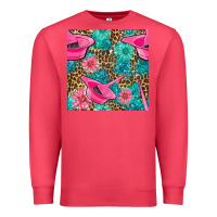 Cardinal Hairdresser Hair Color Mixing Bowl And Dye Brush With Flowers And Leop Premium Sweatshirt - BundleAndBundleShop