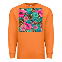 Carrot Hairdresser Hair Color Mixing Bowl And Dye Brush With Flowers And Leop Premium Sweatshirt - BundleAndBundleShop