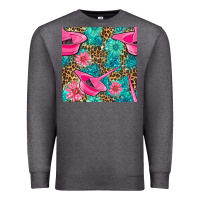Charcoal Heather Hairdresser Hair Color Mixing Bowl And Dye Brush With Flowers And Leop Premium Sweatshirt - BundleAndBundleShop