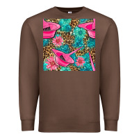 Chestnut Hairdresser Hair Color Mixing Bowl And Dye Brush With Flowers And Leop Premium Sweatshirt - BundleAndBundleShop