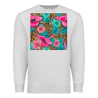 Dove Grey Hairdresser Hair Color Mixing Bowl And Dye Brush With Flowers And Leop Premium Sweatshirt - BundleAndBundleShop