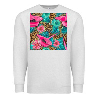 Oatmeal Heather Hairdresser Hair Color Mixing Bowl And Dye Brush With Flowers And Leop Premium Sweatshirt - BundleAndBundleShop