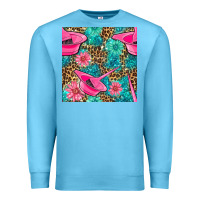 Ocean Blue Hairdresser Hair Color Mixing Bowl And Dye Brush With Flowers And Leop Premium Sweatshirt - BundleAndBundleShop