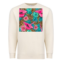 Sandshell Hairdresser Hair Color Mixing Bowl And Dye Brush With Flowers And Leop Premium Sweatshirt - BundleAndBundleShop