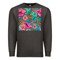 Smoke Hairdresser Hair Color Mixing Bowl And Dye Brush With Flowers And Leop Premium Sweatshirt - BundleAndBundleShop