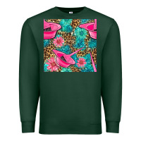 Sports Green Hairdresser Hair Color Mixing Bowl And Dye Brush With Flowers And Leop Premium Sweatshirt - BundleAndBundleShop