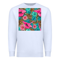 White Hairdresser Hair Color Mixing Bowl And Dye Brush With Flowers And Leop Premium Sweatshirt - BundleAndBundleShop