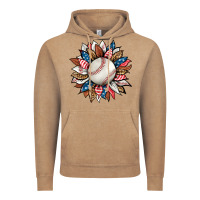 Baseball Sunflower Vintage Hoodie | Teevron