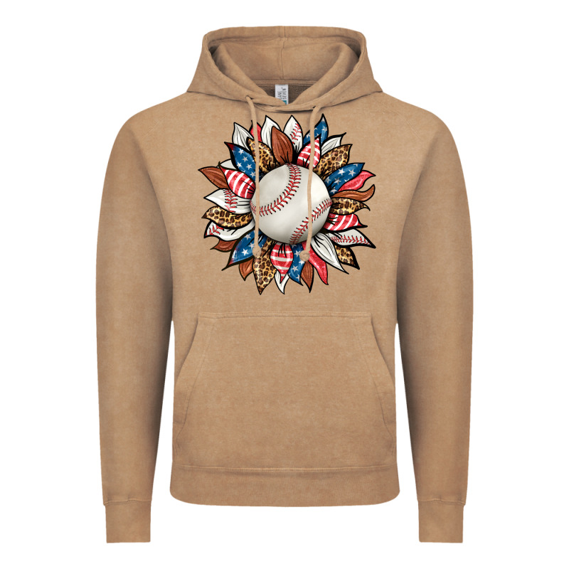 Baseball Sunflower Vintage Hoodie by HRA Design Shop | Teevron