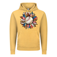 Vintage Mustard baseball sunflower Vintage Hoodie - HRA Design Shop
