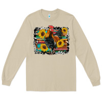 Mushroom western rooster coop animals sunflowers cowhide serape wooden Long Sleeve Tee - Artiststas
