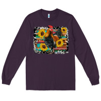 Plum western rooster coop animals sunflowers cowhide serape wooden Long Sleeve Tee - Artiststas